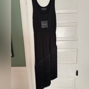 Cynthia Rowley Black Fringe Dress